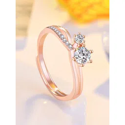 Jewels Galaxy Rose Gold-Plated American Diamond-Studded Ring-picture-40