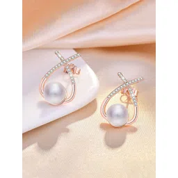 Jewels Galaxy Rose Gold-Plated Contemporary Studs Earrings-picture-14