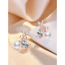 Jewels Galaxy Rose Gold-Plated Contemporary Studs Earrings-picture-15