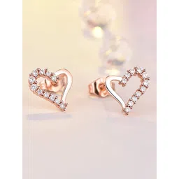 Jewels Galaxy Rose Gold-Plated Contemporary Studs Earrings image 1