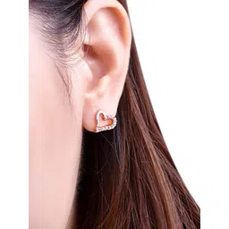 Jewels Galaxy Rose Gold-Plated Contemporary Studs Earrings image 4