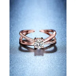 Jewels Galaxy Rose Gold-Plated Stone-Studded Adjustable Finger Ring-picture-25