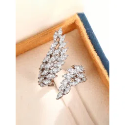 Jewels Galaxy Silver-Plated American Diamond Stone Studded Adjustable Finger Ring-picture-17