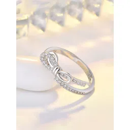 Jewels Galaxy Silver-Plated American Diamond-Studded Adjustable Finger Ring-picture-33