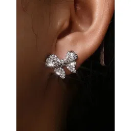 Jewels Galaxy Silver-Plated American Diamond Studded Contemporary Studs-picture-10