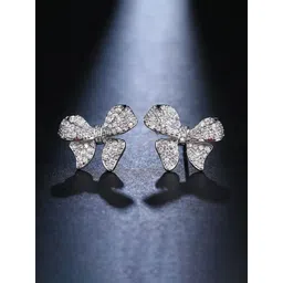 Jewels Galaxy Silver-Plated American Diamond Studded Contemporary Studs image 4