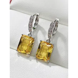 Jewels Galaxy Silver Plated American Diamond Studded Geometric Drop Earrings-picture-25