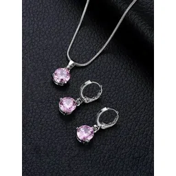 Jewels Galaxy Silver-Plated Cubic Zirconia-Studded Jewellery Set-picture-37