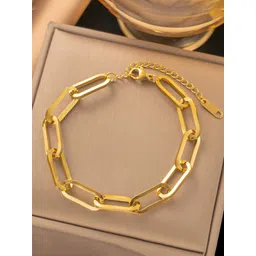 Jewels Galaxy Stainless Steel Gold-Plated Link Bracelet-picture-32