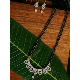 Jewels Galaxy Stunning Ad Studded Gold Plated Elegant Mangalsutra For Women-image-37