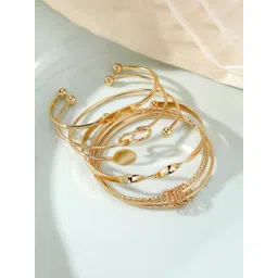 Jewels Galaxy Women 5 Gold-Plated Charm Bracelet-picture-16
