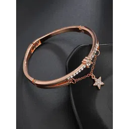 Jewels Galaxy Women Brass Crystals Rose Gold-Plated Kada Bracelet-picture-19