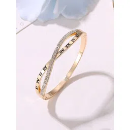 Jewels Galaxy Women Brass Gold-Plated Bangle-Style Bracelet image 1