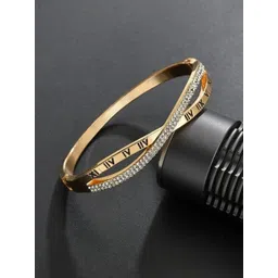 Jewels Galaxy Women Brass Gold-Plated Bangle-Style Bracelet image 2