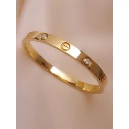 Jewels Galaxy Women Gold-Plated American Diamond Bangle-Style Bracelet-picture-35