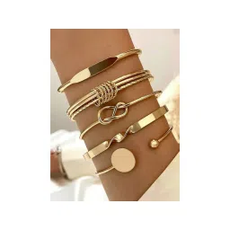 Jewels Galaxy Women Gold Plated Charm Cuff-picture-11