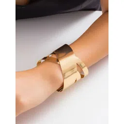 Jewels Galaxy Women Gold-Plated Cuff Bracelet image 3