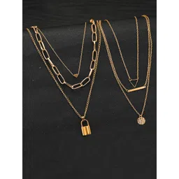 Jewels Galaxy Women Gold-Toned  Brass Gold-Plated Layered Necklace-picture-20