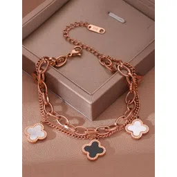 Jewels Galaxy Women Rose Gold-Plated Link Bracelet-picture-28