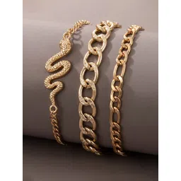 Jewels Galaxy Women Set Of 3 Gold-Plated Link Bracelet-picture-18