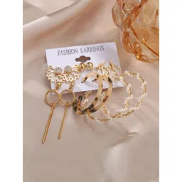 Jewels Galaxy Women Set of 6 Gold-Plated Earrings-picture-33