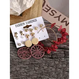 Jewels Galaxy Women Set of 7 Gold-Plated Earrings-picture-34