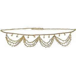 jewelshop Gold Polished Pearl Belly Chain Waist Belt Jewellery kamarband Waistband Kamarpatta Waist Chain for Women and Girls-picture-53