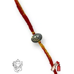 jewelyaari Sterling Silver Round Om Bracelet Rakhi-picture-51