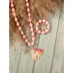 Jewelz Charming Unicorn Pendant Pink Necklace & Bracelet for Kids - Pack of 2-picture-15