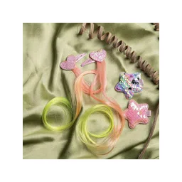 Jewelz Girls Multicolored Set of 4 Embellished Star Shaped & Heart Shaped Alligator Hair Clip-picture-16