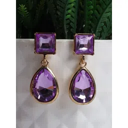 Jewelz Gold Plated Artificial Beads Studded Contemporary Drop Earrings-picture-38