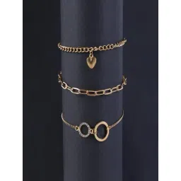 Jewelz Gold Plated Multilayer Charm Bracelets-picture-38