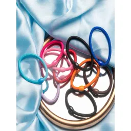 Jewelz Multicolor Ponytail Holder Ties Rubber Bands For kids Pack of 10-picture-12