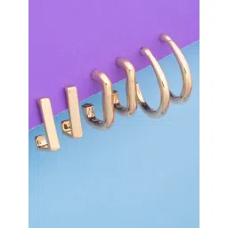 Jewelz Set of 5 Everyday Gold Hoops for Women-picture-28