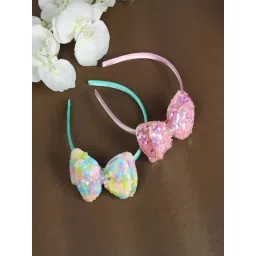 Jewelz Shiny Glitter Bow Hair Bands for Kids and Girls ¿ Pack of 2 image 1