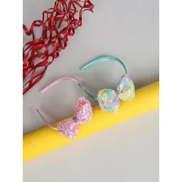 Jewelz Shiny Glitter Bow Hair Bands for Kids and Girls ¿ Pack of 2 image 2