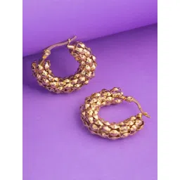 Jewelz Twisted Shine Gold Hoop Earrings for Women-picture-41