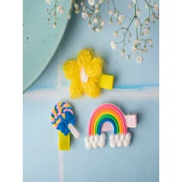 Jewelz Whimsical Rainbow Alligator Flower Shape Clips for Kids ¿ Pack of 3-picture-40