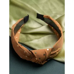 Jewelz Women Brown & Gold-Toned Zari Hairband-picture-21