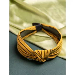 Jewelz Women Yellow & Black Striped Hairband-picture-20