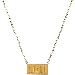 jewilley Angle 11:11 Rectangular Shape Anti-Tarnish Stainless Steel Pendant Chain Necklace for Women | Eleven Eleven Women's Necklaces| Gifts for Women and Girls-picture-48
