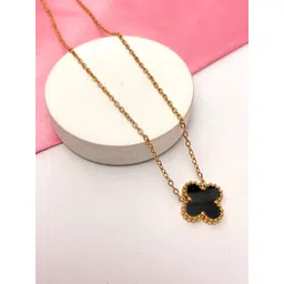 JEWILLEY Gold-Plated Artificial Stones Studded Geometric Shaped Minimal Necklace-picture-32