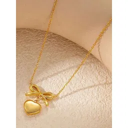 JEWILLEY Gold Plated Charm Bow Knot Anti-Tarnish Stainless Steel Chain With Pendant-picture-19