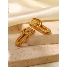 JEWILLEY Stainless Steel Gold-Plated Square Shaped Anti Tarnish Detachable Hoop Earrings-picture-21