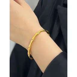 JEWILLEY Stainless Steel Gold-Plated Zircon Studded Bangle-Style Bracelet-picture-23