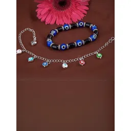 JFL - JEWELLERY FOR LESS Unisex Blue Brass Artificial Beads Bracelet-picture-44