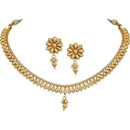 jfl Jewellery for Less Copper Gold Plated Necklace Set for Women & Girls.…-picture-11