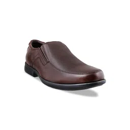 J.FONTINI Men Brown Solid Leather Slip-On Shoes-picture-31