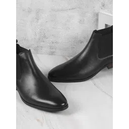 J.FONTINI Men Leather Mid-Top Chelsea Boots-picture-33