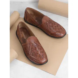 J.FONTINI Men Woven Design Leather Slip-On Sneakers-picture-35